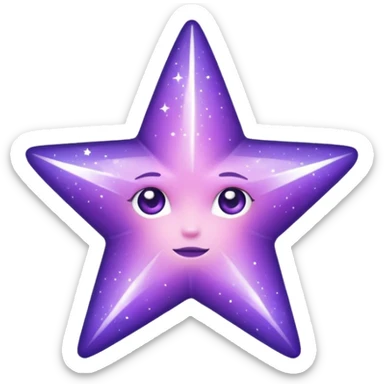 Purple star shimmery sticker