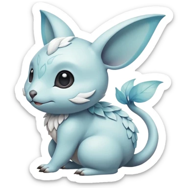 White soft natural realistic romantic vintage antique divine beautiful elegant pretty precious cute young youthful  Fakémon-Pokémon-hybrid-creature sticker