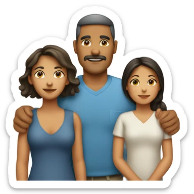 Hispanic Dad,Mom, girl, Boy sticker