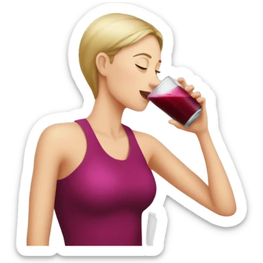  woman drinking beet juice sticker