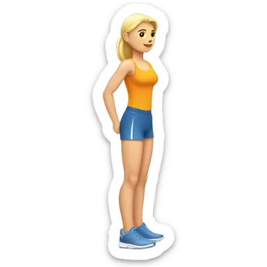 Woman leg calves muscles, fit Caucasian woman sticker