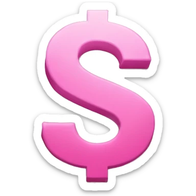 Pink dollar sign sticker