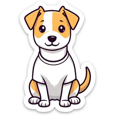 dog wearing a t-shirt sticker