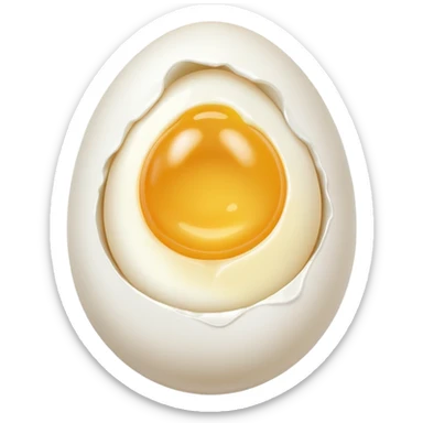 A peeled egg sticker