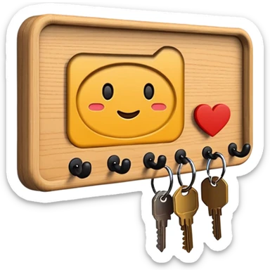Plain wooden Wall Key holder sticker