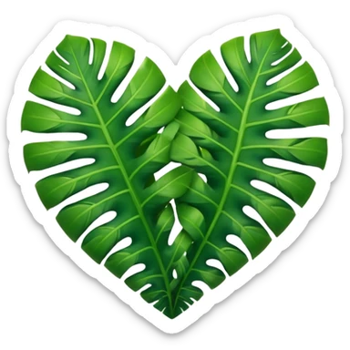 Rainforest love heart sticker