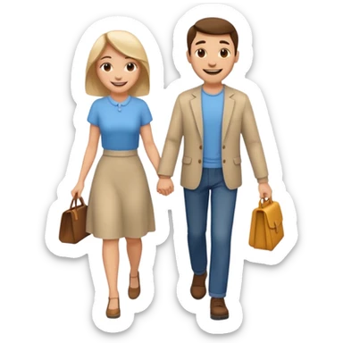 papa y mama caminando sticker