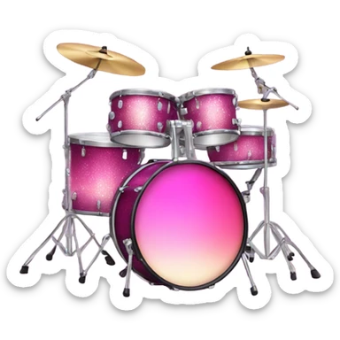 Pink ombre drum set with glitter sticker