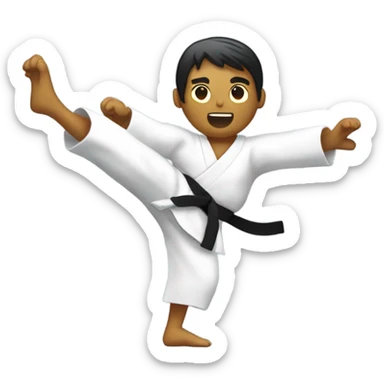 Karateka kicking a face sticker