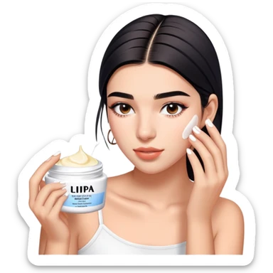 skin care cream application Dua Lipa sticker