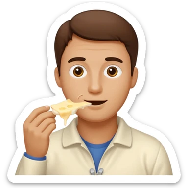 some guy eating 1kg of mozzarella, make it nepalese, more brown, slightly less brown sticker