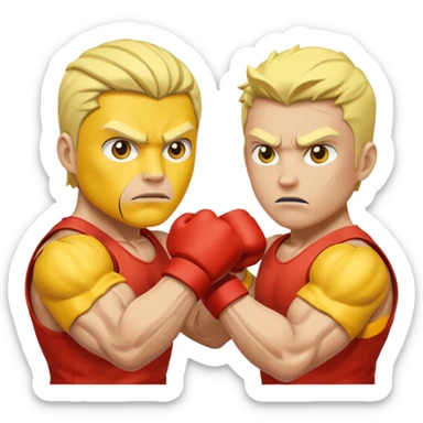 fight, 2 yellow skined people sticker