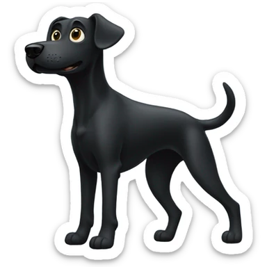 Black dog standing on 2 legs sticker