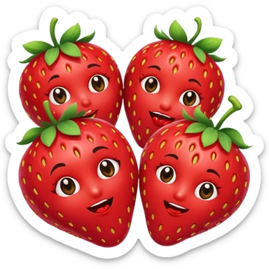 strawberry 🍓 and red kiss 💋 fashioned stylish little emoji for “slay” reaction sticker