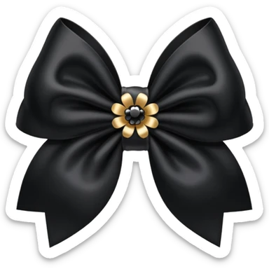 black flower bow with glitter sticker