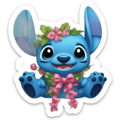 Stitch with garlands sticker
