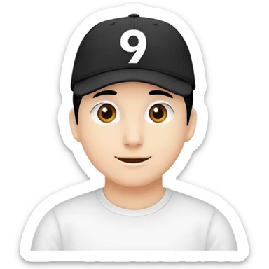 black cap with number “9” on it sticker