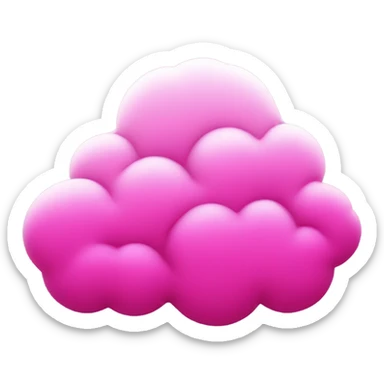 Hot pink cloud with clear snowflakes everywhere  sticker
