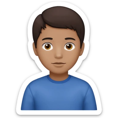 Dark brown hair, make the boy mixed race and is a boy sticker