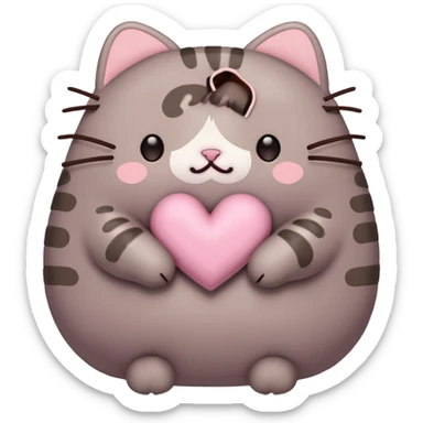 pusheen heart Pink cute sticker