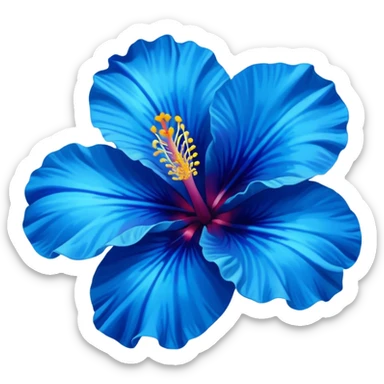 ultramarine hibiscus w cyan center (no yellow) sticker