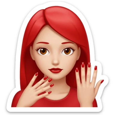 A normal human emoji with nails💅 this emoji but without the nail polish, a female with polished nails 💅  sticker