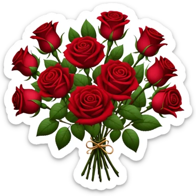 Bouquet of dark red roses sticker