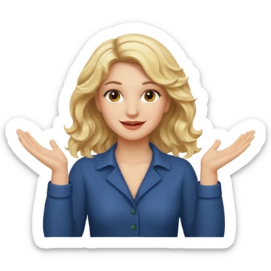 It wasn’t me, blonde wavy hair hands up smirk sticker