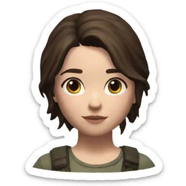 Ellie Williams from the Last of Us 2 brunette hair sticker