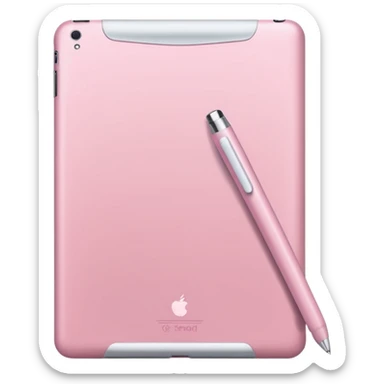soft pink ipad with white pen sticker