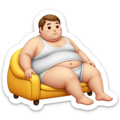 Lazy fat person sticker