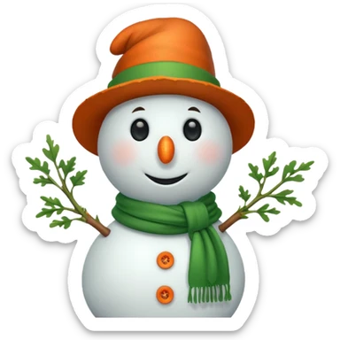 spring snowman  sticker