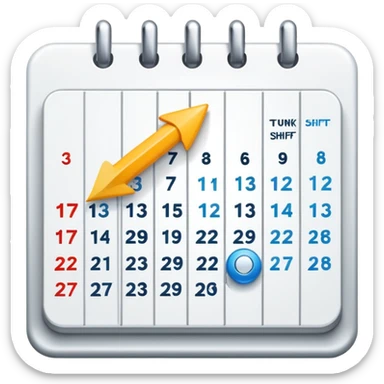 work shift schedule being changed with arrows sticker