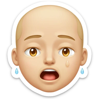 face with an extremely intense expression of pleasure, eyes tightly shut, mouth wide open, flushed cheeks, sweat drops sticker