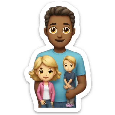 father, mother, Big boy, girl sticker