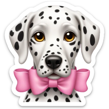 Dalmatian with pink collar with bow sticker
