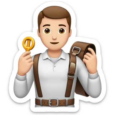 Homme qui tient une ceinture dans la main sticker