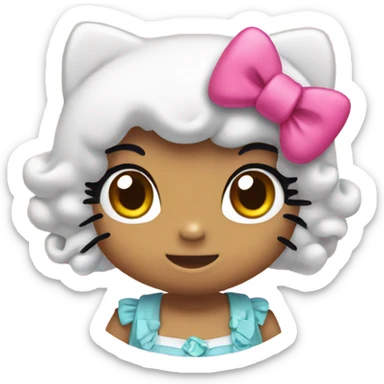 hello kitty with bows sticker