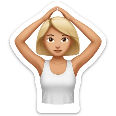 The woman who just woke up is stretching lazily sticker