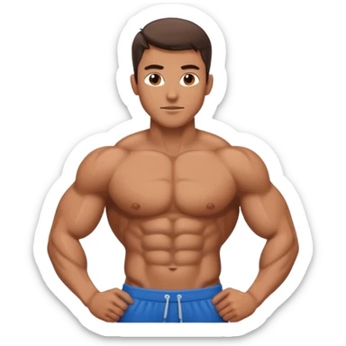 guy workout abs sticker