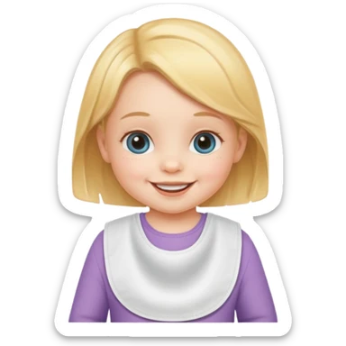 girl baby with bib sticker