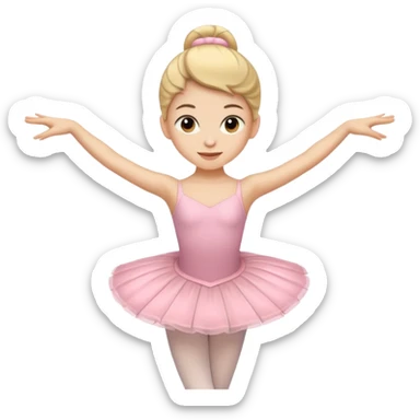 Ballet Dancer, emoji style, with clean lines, no face on objects, white background sticker