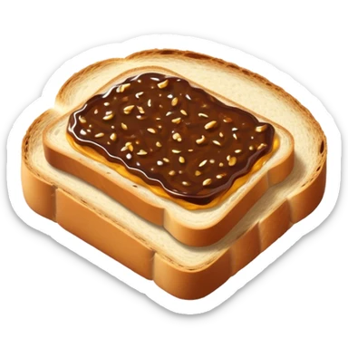 slice of bread with a spread of vegemite sticker