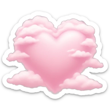 light pink heart in clouds sticker