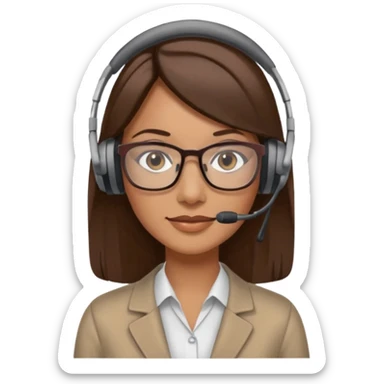 a woman in her 30´s, with medium brown straight hair, long. Grey eyes, working as an educator sticker