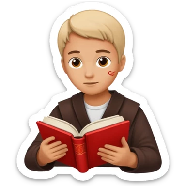 read books in caligraphy in red letters sticker