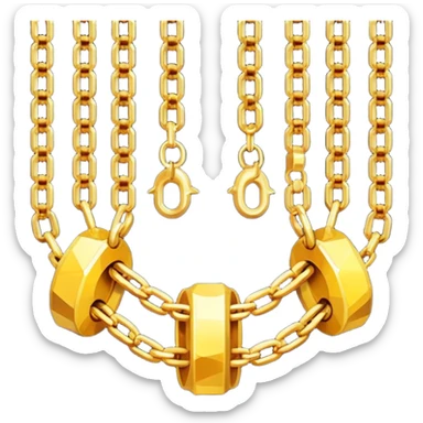 fantasy magic heavenly golden chains low poly sticker