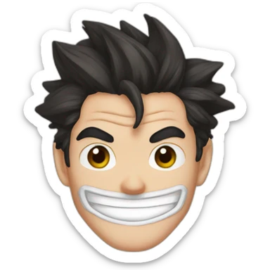 luffy mashup tanjiro sticker