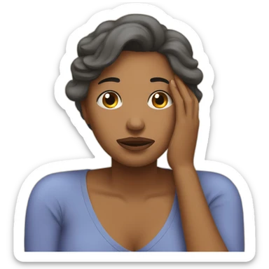 Tired mum with a cold sticker