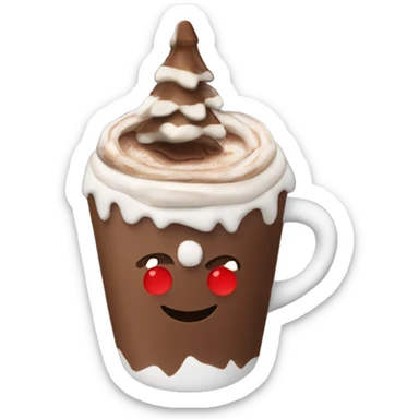 A hot chocolate on a Christmas cup sticker